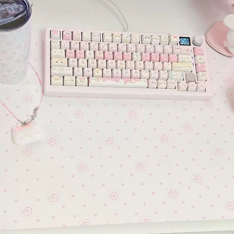 Laptop Accessories Pink - Mouse Pad Grande de Couro PU