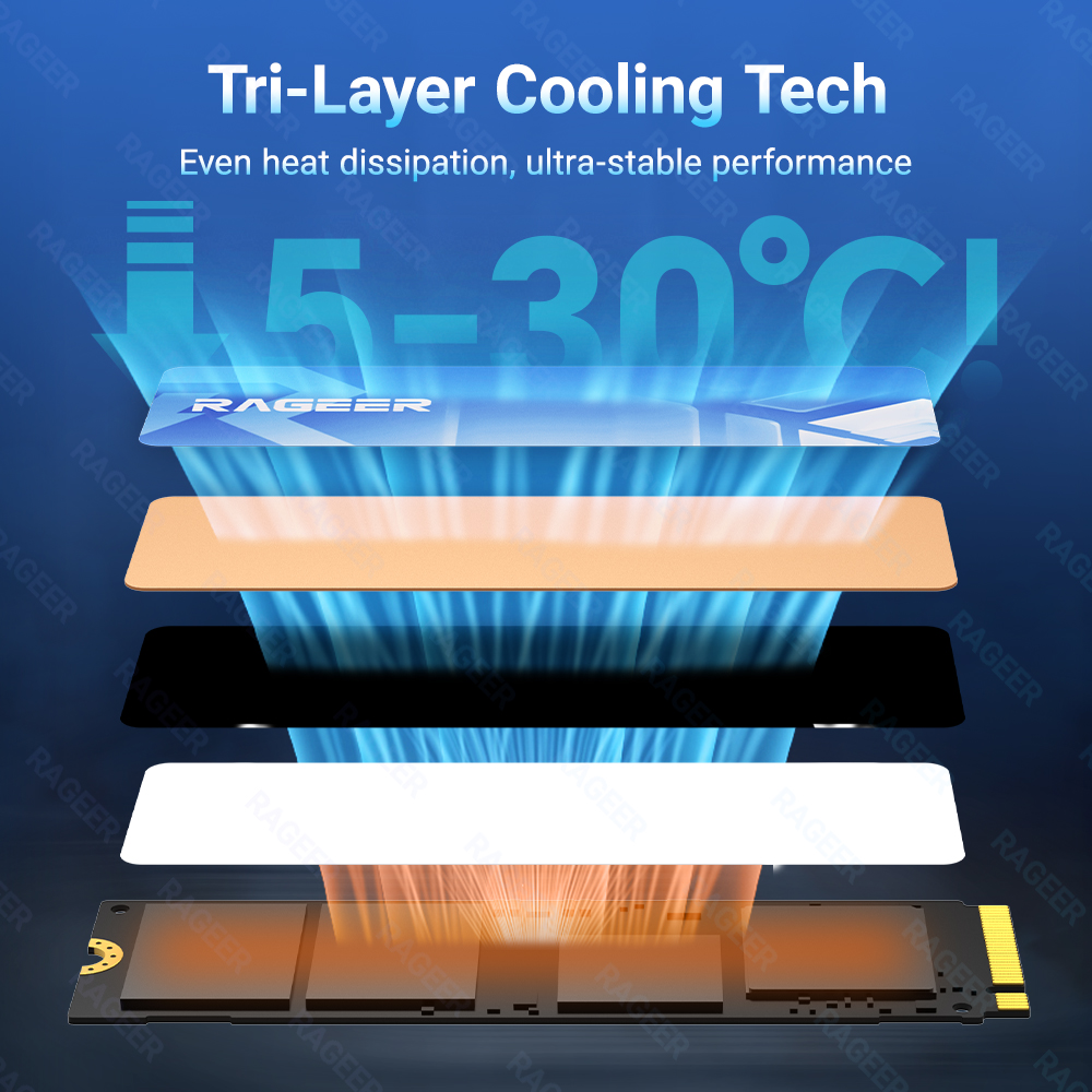 RAGEER M.2 2280 SSD Cooler - C - Laptop Accessories Cooling Pad avaliação e preço