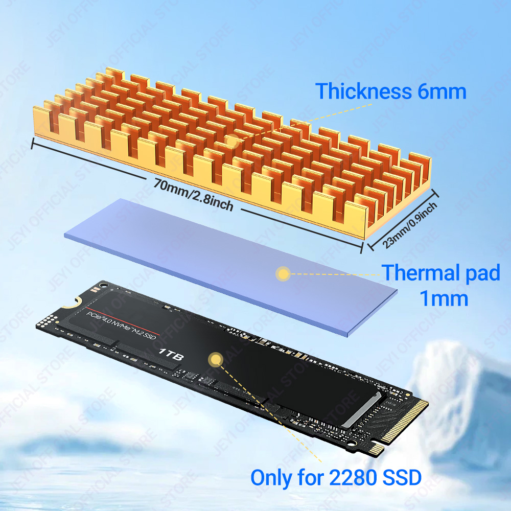 Jeyi m.2 ssd dissipador de cal - Laptop Accessories Cooling Pad avaliação e preço