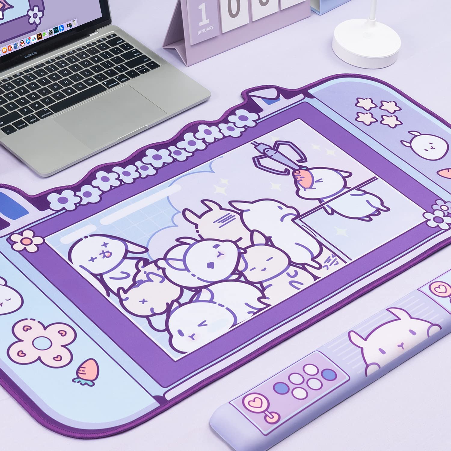 Grande kawaii gaming mouse pad - Laptop Accessories Pink avaliação e preço